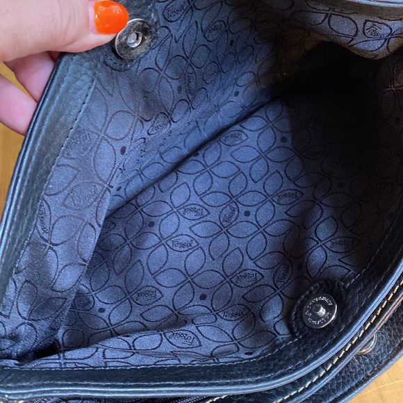 Fossil leather black bag 13x8x4,5” purse bag - Picture 6 of 17